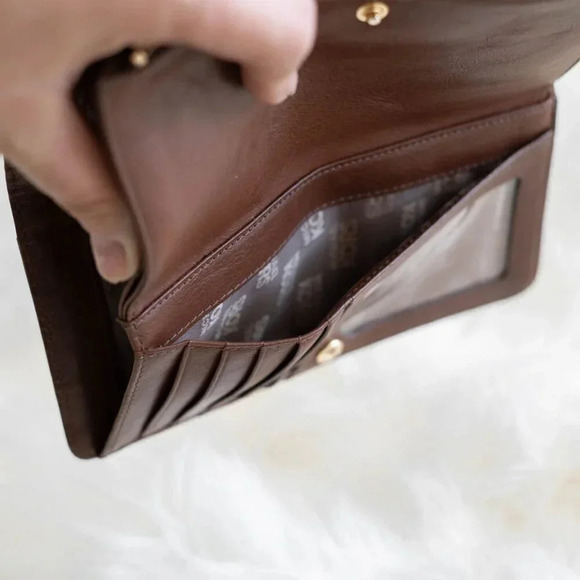 MICHAEL KORS METALLIC GOLD LEATHER JET SET TOTE BAG & TRIFOLD WALLET SET COMBO - Picture 8 of 16